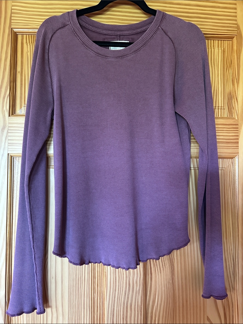 We The Free Long-Sleeve Waffle Knit Top - Purple size XL